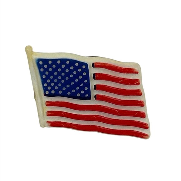 Unbranded Jewelry - Vintage American Flag Plastic Lapel Pin Clutch Back Raised Design Retro